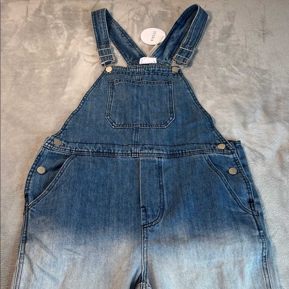 NWT Storia Rosebud Overalls Ombre Denim Blue Size Small - Picture 6 of 14
